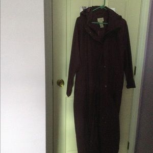 A purple windbreaker/raincoat